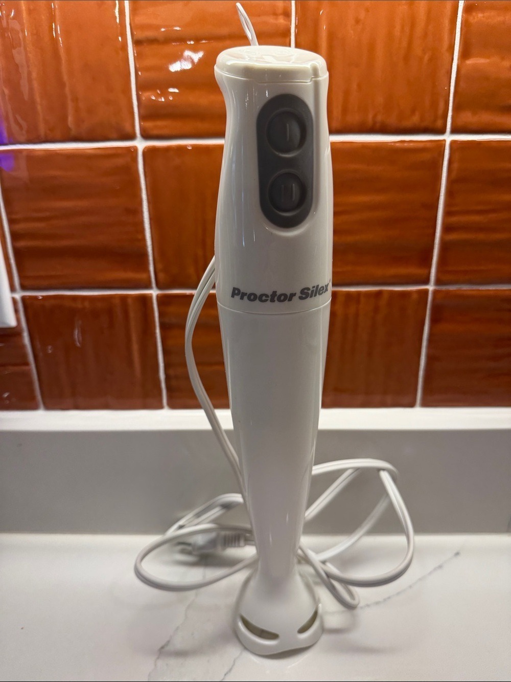 Proctor Silex White 2-Speed Immersion Hand Blender Model 59738 Like new